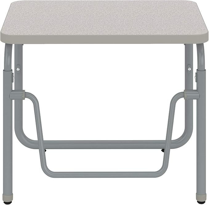 Safco AlphaBetter 2.0 Height â€“ Adjustable Student Desk with Swinging Footrest Bar, Sit to Stand, 22"-30", Pebble Gray Classroom and Home School Desk