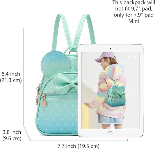KL928 Girls Bowknot Polka Dot Cute Mini Backpack Small Daypacks Convertible Shoulder Bag Purse for Women