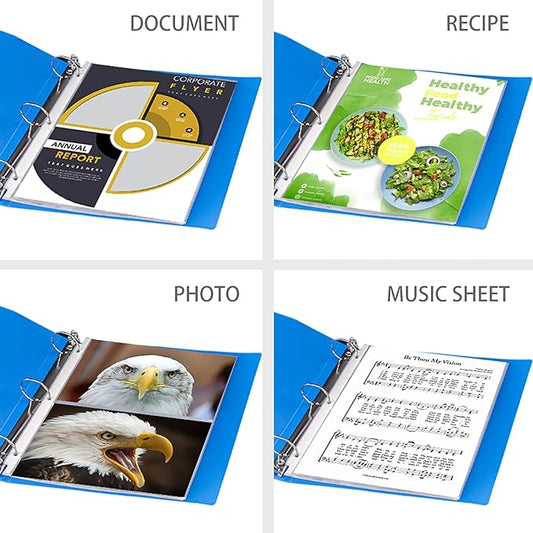 VST Sheet Protectors 8.5 x 11 Inch for 3 Ring Binder, Crystal Clear Page Protectors, Medium Weight Plastic Sleeves, Top Loading Paper Protector Acid Free, Letter Size, Dry Erase Pocket, 500 Sheets