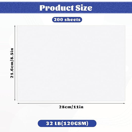 200 Sheets Cream Cardstock Paper Sheets 32 lb/120 gsm Stationery Paper, 8.5"x11" Thick Stationery Paper for Printing, Copy, Crafts, Letters, Wedding Invitations, Memus, Certificate, Business Cards