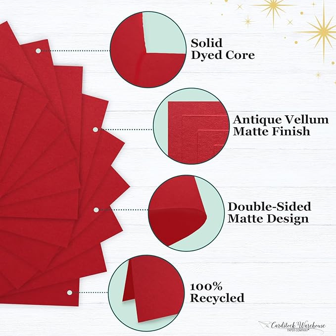 Cardstock Warehouse Pop-Tone Wild Cherry Red Cardstock Paper - 25 Sheets, 8.5 x 11" - 100 lb / 270 GSM Premium Red Card Stock for Die-cutting, Crafts, Printing, Card Making and DIY Projects