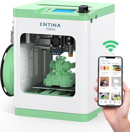 Tina2S 3D Printers with WiFi Cloud Printing, Huge Models Library, Fully Assembled, Mini 3D Printer for Beginners and Kids with Auto Leveling, High Precision FDM 3D Printer for School, Home, and Office