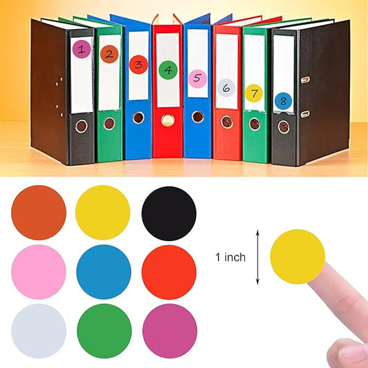 1000 Pieces 1 Inch Round Color Coding Labels Writable Circle Dot Labels Self Adhesive Color Round Stickers for Inventory Home Organize, File Classification(2 Rolls, Yellow)