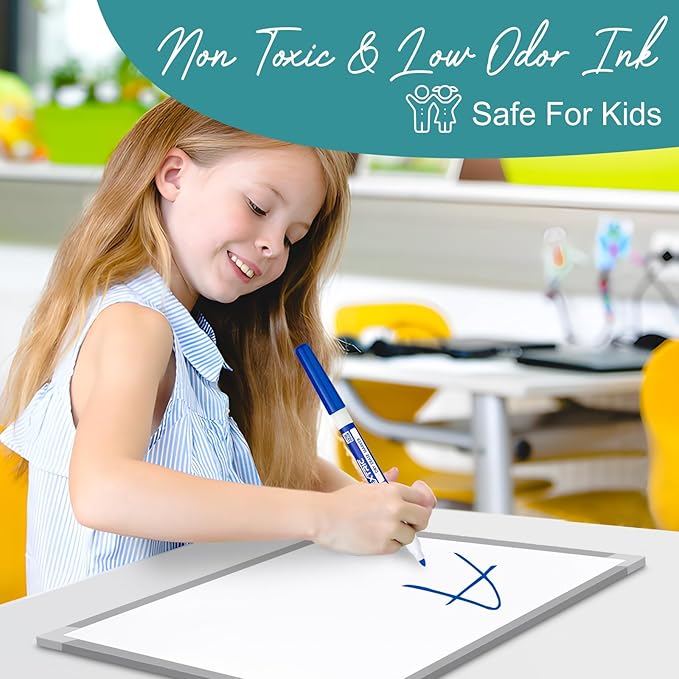 Dry Erase Markers, Whiteboard Markers Fine Tip and Chisel Tip, 8 White Board Marker Dry Erase, Mixed Tip 4 Thick and Thin White Board Marker for School Supplies, Teachers and Students