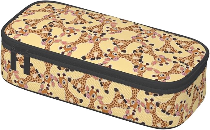 Cute Baby Giraffe Large Pencil Case With Zipper Compartments Stationery Pencil Bag For Kids Teens Students School Supplies