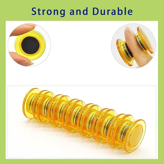 Fridge Magnets - 42 Pack Strong Refrigerator Magnets, Heavy Duty Small Magnets for Whiteboard, Locker, Crafts, Office, Classroom Use - Clear Decorative Cute Round Mini Magnet for Fridge, Yellow