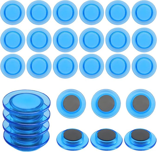 ZDZBLX Fridge Magnets 28 Pack, Strong Refrigerator Magnets Small Heavy Duty Mini Magnet, Cute Round Magnets for Whiteboard Fridge Locker Classroom Office Use, Decorative Blue Magnet for Home, School