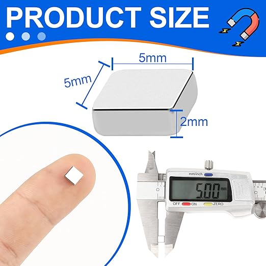 150 Pack Strong Neodymium Bar Magnets，Powerful Rare Earth Neodymium Magnets with Double-Sided Adhesive Perfect for Fridge, Garage, Kitchen, Craft, Office etc 5 x 5 x 2 mm