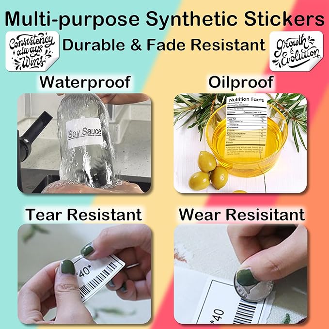 [420 Labels/Roll x 3] 30mm x 20mm Thermal Labels, 1.18''x0.79'' Label Maker Tape Refill, Weatherproof & Tear-Resistant Thermal Stickers Compatible for Phomemo M110, Supvan T50M Pro (White)