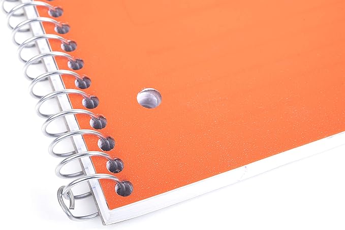 Mintra Office Durable Spiral Notebooks, 1 Subject, (Orange, Wide Ruled 3 Pack), 100 Sheets, Poly Pocket, Moisture Resistant Cover, Strong Chipboard back, For School, Office, Business