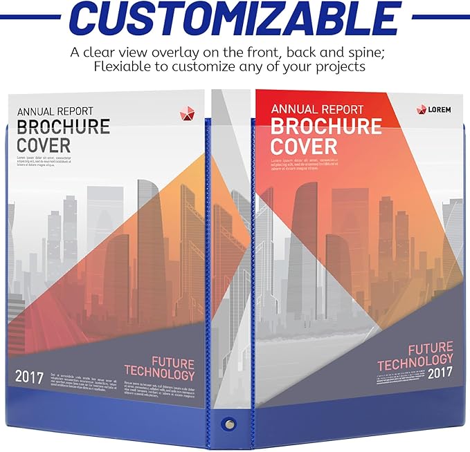 1.5 Inch Binders 3 Ring Clear View Cover Holds 8.5 * 11 inch Papers for School Binder or Office Binder Supplies 4 Packs (4 Colors)