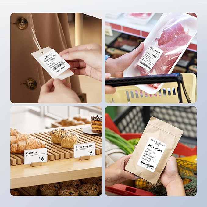 NIIMBOT Labels for B1/B21/B3S/K3,1.57'' x 2.36'' (40x60mm),125 Labels/Roll, Waterproof Thermal Label Print Paper for Barcode/Address/Mailing/Clothing/Business Tag,White