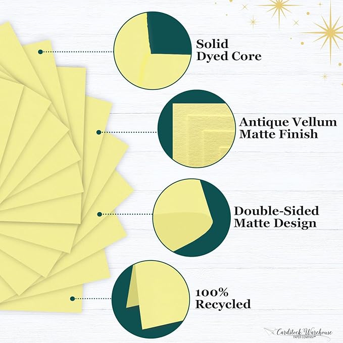 Cardstock Warehouse Pop-Tone Banana Split Yellow Cardstock Paper – 50 Sheets, 8.5 x 11" - 65 lb / 175 GSM Premium Yellow Card Stock for Die-cutting, Crafts, Printing, Card Making and DIY Projects