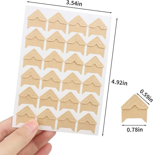 DERAYEE 12 Sheets Photo Corner Stickers, 6 Colors Self Adhesive Photo Mounting Corners for Scrapbooking Photo Album Diary DIY Craft