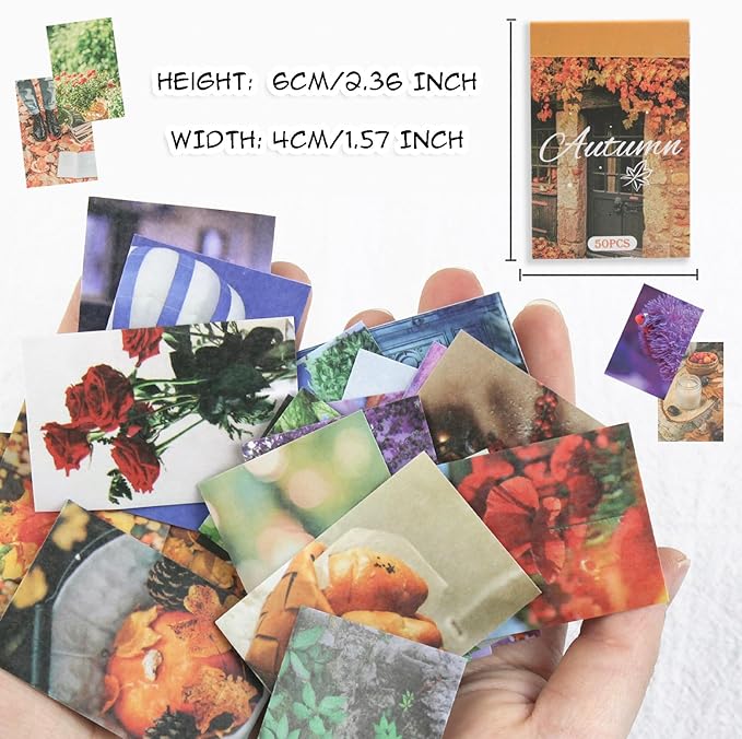 6 Sets 300 Pcs Washi Stickers Set Assorted Colors Aesthetic Sticker Book for Journaling, Daily Scenery Life Stuff Decorative Paper Sticker Decals for Scrapbooking Junk Journal Diary Album