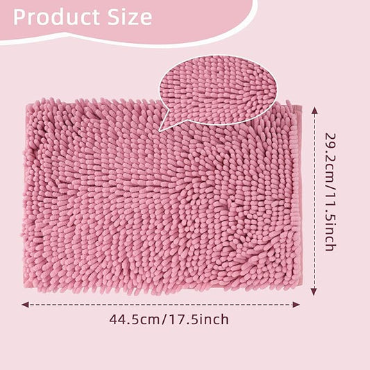 Locker Rug School Girl Rugs Carpet Chenille 100% Microfiber Locker Carpet with Non Skid Backing Locker Decorations (Pink, 11.5X17.5)