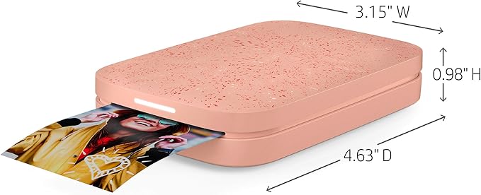 HP Sprocket 2x3 Instant Smartphone Photo Printer 75 Sheets Bundle - Bluetooth Portable Color Wireless Mobile Printer (Pink) Zink Sticky-Back Photos