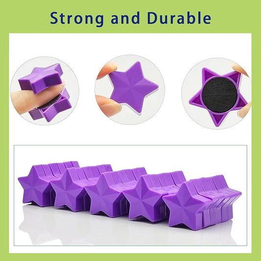 Fridge Magnets - 30 Pcs Refrigerator Magnets Strong Small Whiteboard Magnet, Heavy Duty Mini Magnets for Kitchen, Locker, Office, Classroom & Office Use - Decorative Cute Magnet (Star, Purple)