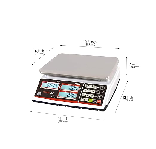 VisionTechShop TVP-30B Price Computing Scale, Lb/Oz/Kg Switchable, 30lb Capacity, 0.005lb Readability, NTEP Legal for Trade, NSF Certified, LP-50 Thermal Label Printer, 1 Case of Labels LST8060