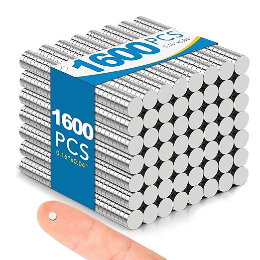 Small Magnets, 1600 Pack Refrigerator Magnets 4x1mm Rare Earth Magnet Neodymium Magnet for Crafts, Whiteboard, Kitchen Cabinet