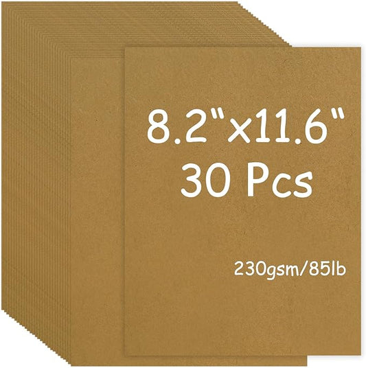 30 Sheets Brown Cardstock Paper 8.2 x 11.6, 230gsm/85lb Kraft Card Stock Paper for Scrapbook, Craft, Cards Making, Menus, Invitations