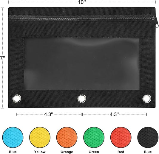 Shemira Pencil Pouch for 3 Ring Binder, 160 Pack Pencil Pouches Bulk in 10 Colors, Binder Pencil Pouch with Smooth Zipper, Zipper Pencil Pouches, 3 Ring Binder Pencil Pouches, Clear Window Pencil Case