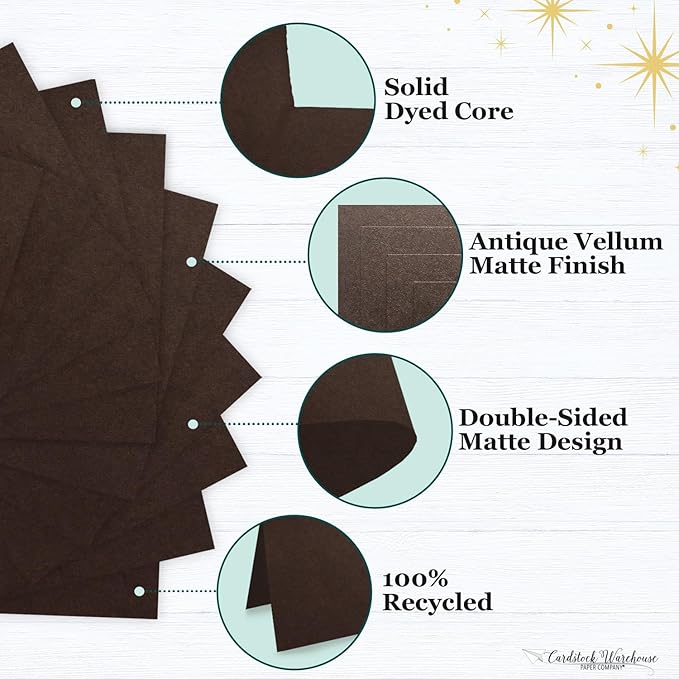 Cardstock Warehouse Pop-Tone Hot Fudge Brown Cardstock Paper – 25 Sheets, 8.5 x 11" - 100 lb / 270 GSM Premium Brown Card Stock for Die-cutting, Crafts, Printing, Card Making and DIY Projects
