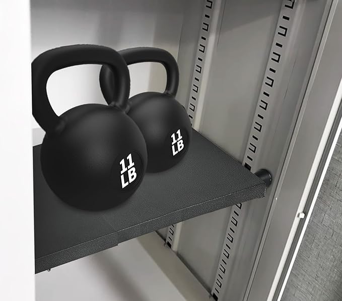 Adjustable Locker Organizer Shelf, 30LB Load-Bearing Metal Locker Shelf for Schools, Offices, Gyms, Locker Shelf Expandable to Fit Your Locker 11-18” (1, Black)
