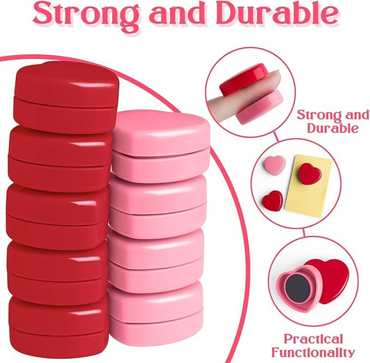 ZDZBLX 40PCS Heart Fridge Magnets - Cute Mini Strong Magnets for Whiteboard & School Lockers - Decorative Refrigerator Magnets - Heavy Duty Small Magnet for Kitchen, Home, Office, Crafts (Pink +Red)