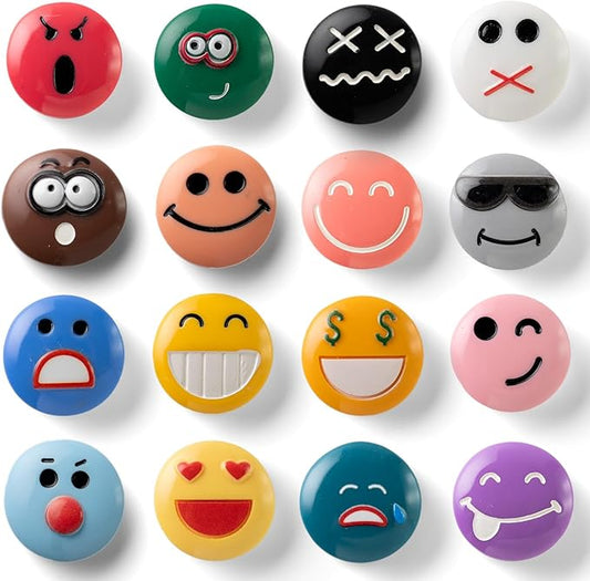 16 or 9-Pack 3D Fridge Magnets - Vibrant Resin Expressions with Strong Neodymium Magnets, Smooth Finish & Flat Back Design