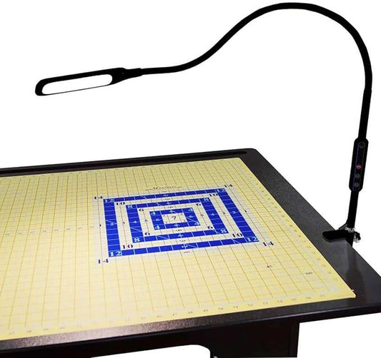 Martelli LED Table Light, Adjustable Gooseneck Clamp Lamp, Brightness Control for Sewing and Quilting (Black)