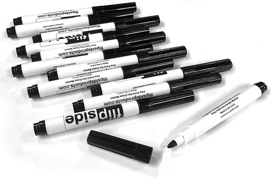 Flipside Products 9" x 12" Two Sided Dry Erase Red & Blue Lined, Black Markers and Erasers, Ruled, Learn to Write, Writing Practice, Pack of 12