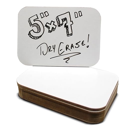 Flipside Dry-Erase Whiteboard, 5-inch x 7-inch (10256), White, 24/Pack