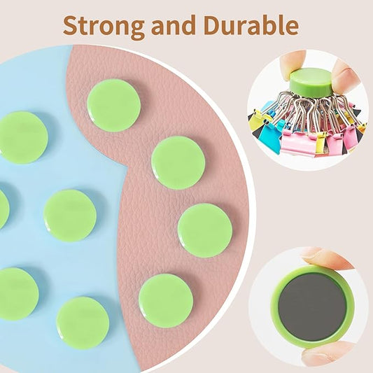 Fridge Magnets, 30Pcs Strong Small Magnets, Decorative Heavy Duty Refrigerator Magnets, Round Mini Cute Magnet for Whiteboard, Fridge, Locker, Classroom, Kitchen, Office, Pastel Green