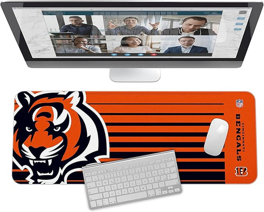 SOAR NFL Unisex Multifunctional Desk Mat for Desktop, (31.5"x12") - Ultra Soft Fabric with Non-Slip Rubber Backer - Water Resistant & Durable Nylon Stitching - Officially Licensed NFL, Desk Pad