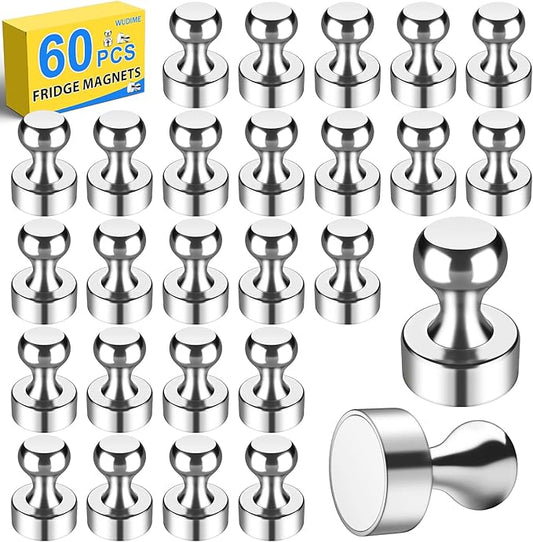 60Pcs Fridge Magnets, Strong Magnets for Whiteboard, Magnet Fridge, Small Refrigerator Magnets for Kitchen, Office, Classroom, Map