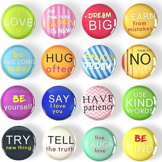 Cute Fridge Magnets, Round Crystal Glass Refrigerator Magnetic for Kitchen & Office Whiteboard Locker Accessories (16Pcs Hug)