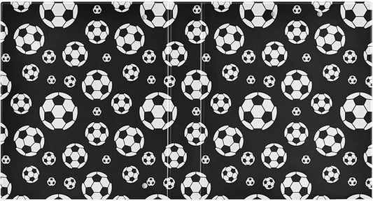 Sports Black White Soccer Ball Decorative 3 Ring Binder 1.5 Inch Large View Binders with Pockets Holds 200 Sheets File Organizer for Office College School, 2 Pack