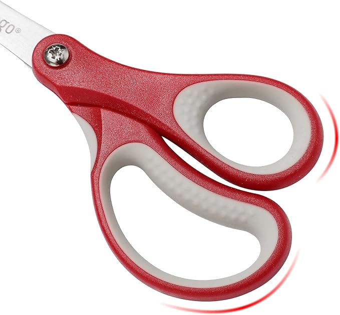 LIVINGO 24 Pack 5” Kids Scissors, Blunt Safety Blade, Left/Right Handle, Bulk School Supplies Preschool Shears for Teachers Student Toddler Children Classroom Crafting Cutting Paper