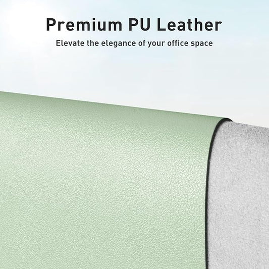 Aothia Large PU Leather Desk Pad Protector – Non-Slip Mouse Pad & Writing Mat for Office/Home, Waterproof, Easy to Clean (36" x 17", Aqua)