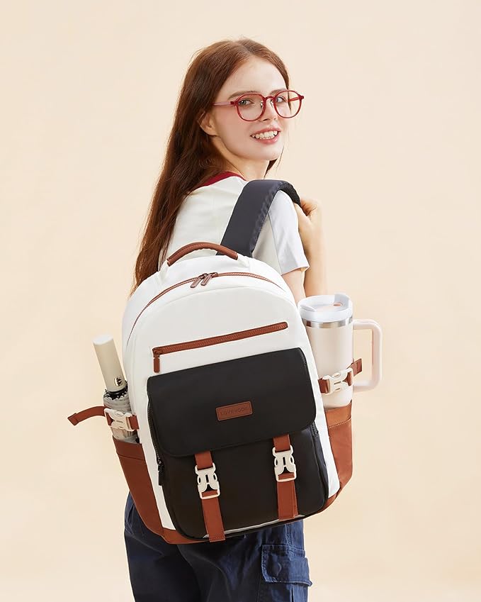 LOVEVOOK School Backpack for Teen Girls，Casual School Backpack 14-18 Teenage 15.6 Inch Laptop Bookbag, Cute Big Student Laptop Backpack for College Women Middle High School Travel Daypack