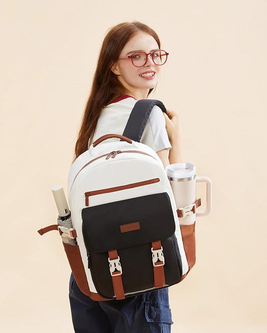 LOVEVOOK School Backpack for Teen Girls，Casual School Backpack 14-18 Teenage 15.6 Inch Laptop Bookbag, Cute Big Student Laptop Backpack for College Women Middle High School Travel Daypack