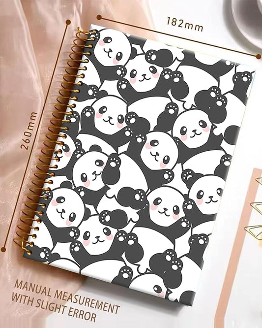 iampanda Spiral Journal Notebook,Cute Strong Twin-Wire Binding with Premium Paper for Girl Women,60 Sheets A5 College Ruled Notebook/Journal,Perfect for School Office Home Gifts,Smile Panda