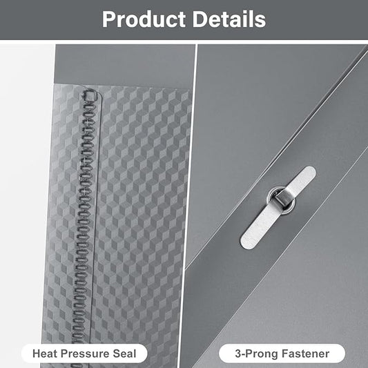 60-Pack Plastic Folders with Pockets and Prongs,2-Pocket Folders with 3 Fasteners, Poly Folders Holds 8-1/2" x 11" Paper for School/Office/Home, Silvery