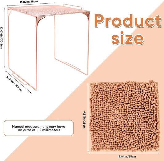 Locker Organizer Shelf and Locker Carpet Decorating Kit Suitable for School, Office Back to School Essentials (1, Rose Gold)