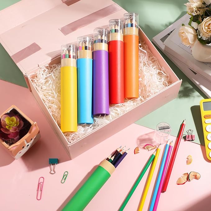 48 Pack 576pcs #2 HB Pencils Bulk in Tube with Sharpener Assorted Colors Wood-cased Pre-sharpened Pencils for Kids Student Back to School Supplies Classroom Prize Party Favor Gifts (6 Color)