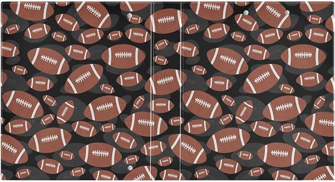 Brown-Black Tile Football Decorative 3 Ring Binder 2 Inch Large View Binders with Pockets File Organizer for Office College School, 1Pack