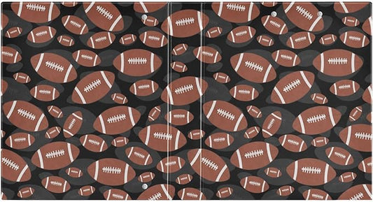 Brown-Black Tile Football Decorative 3 Ring Binder 2 Inch Large View Binders with Pockets File Organizer for Office College School, 1Pack