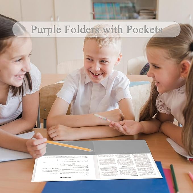 Two Pocket Folders,50 Packs 2 Pocket Folders Bulk,Fit Letter Size Paper Documents Folder for School Office Home Business,Grey
