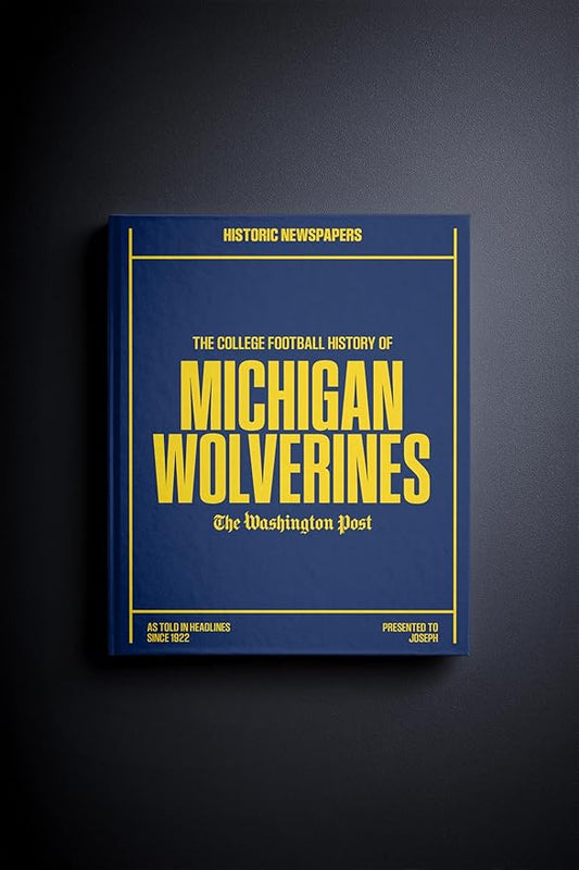 Signature gifts Personalized College Football Newspaper History Book, A3 Large Deluxe Hardcover - College Football Fan, Alumni, Students Keepsake Gift